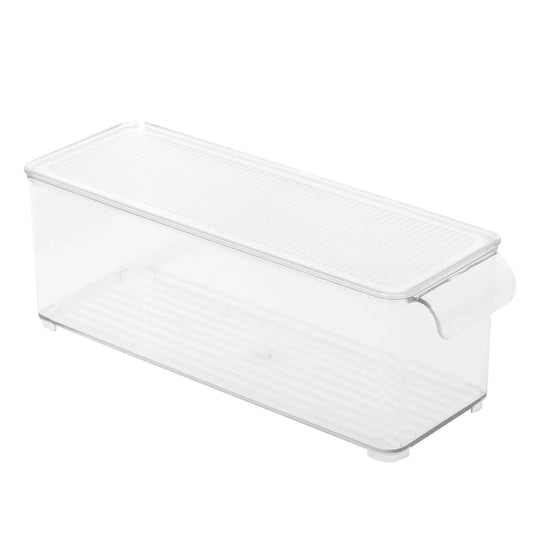 L.Gourmet 30x10x10cm Fridge Storage Bin w/ Cover, color label