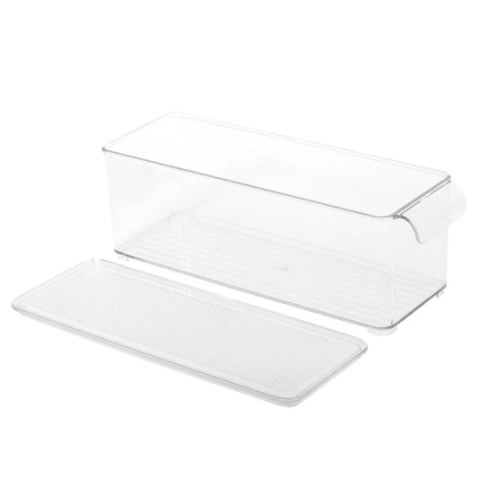 L.Gourmet 30x10x10cm Fridge Storage Bin w/ Cover, color label