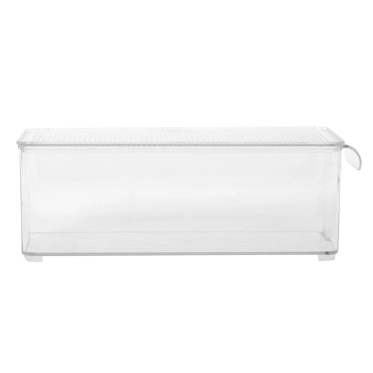 L.Gourmet 30x10x10cm Fridge Storage Bin w/ Cover, color label