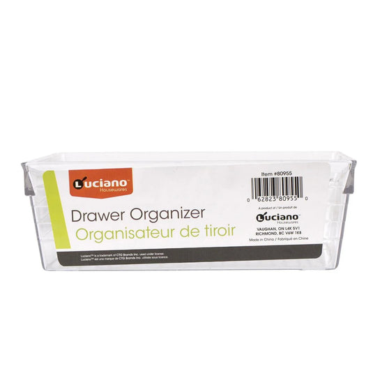Luciano 6"x6"x2" Plastic Clear Drawer Organizer, label