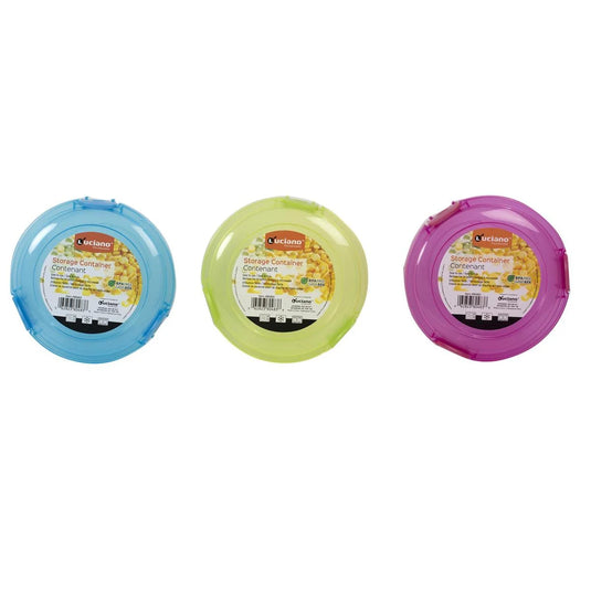 Luciano 21oz Round Container w/ Clip Lock, K/D