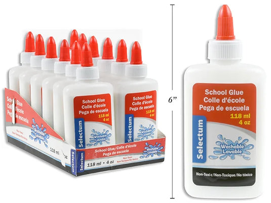 WHITE SCHOOL GLUE, 118ML (4OZ.) IN DISPLAY