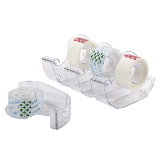 Desk Tech 2pk Clear Tapes set w/ Dispensers (19MMx12.7M)