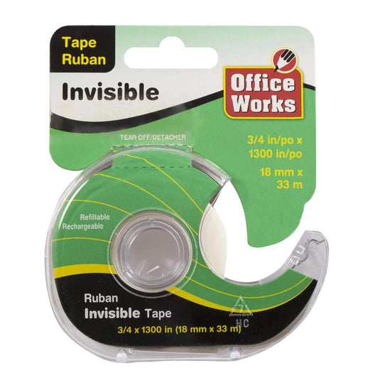 O.WKs. 3/4" x 1300" Invisible Tape w/Dispenser, header (HZ)