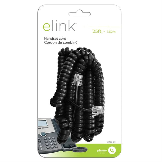 25 FT. HANDSET CORD; BLACK