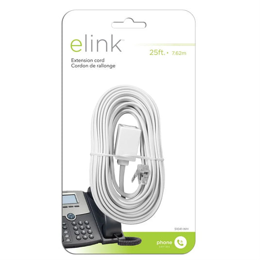 25 FT. PHONE EXTENSION CORD; WHITE