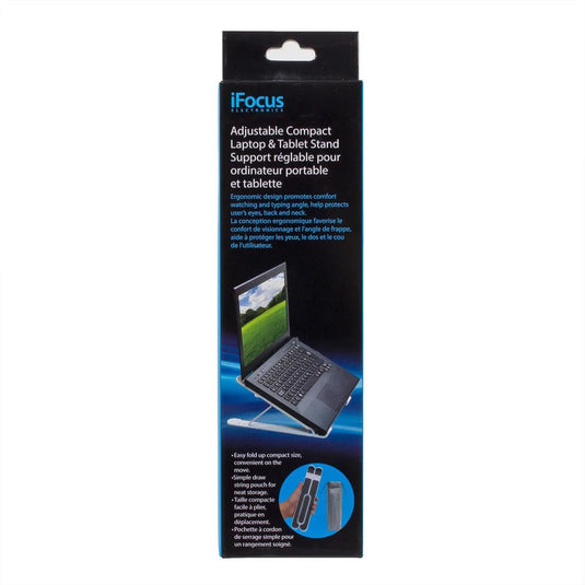 iFocus EasyFit Laptop Tablet Stand Foldable, White, w/Pouch, Prt Bx
