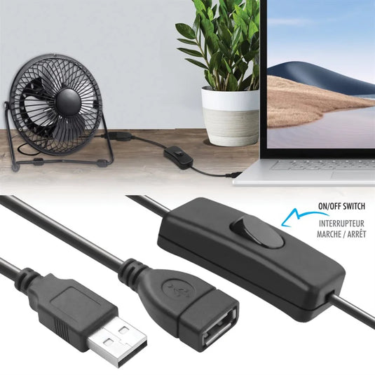 ELINK | USB-A MALE TO FEMALE EXTENSION CABLE WITH ON / OFF SWITCH
