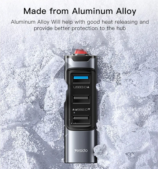 USB 3.0 Ultra Fast Data Transfer 2 to 4 USB Hub