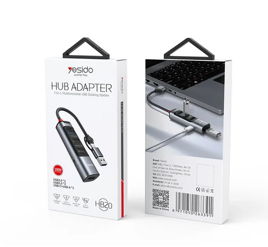 USB 3.0 Fast Data Transfer 2 to 5 USB Hub