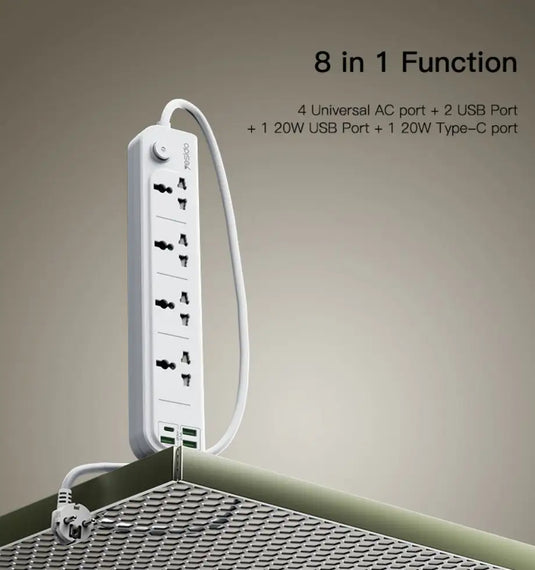 8 In 1 Multi Port AC & DC Charging Hub