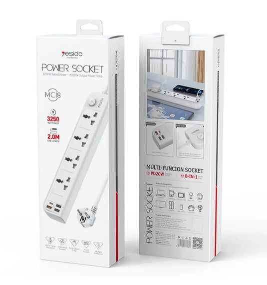 8 In 1 Multi Port AC & DC Charging Hub