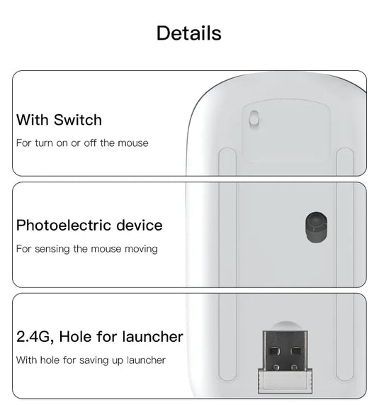 Slim 2.4G Wireless Mouse Rechargeable