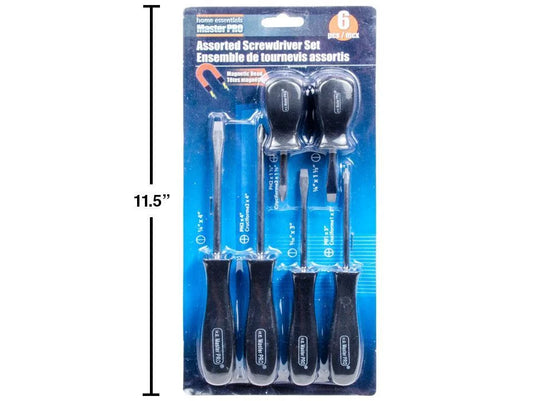 H.E. Master Pro, 6-pc Assorted Screwdriver Set, slide blister