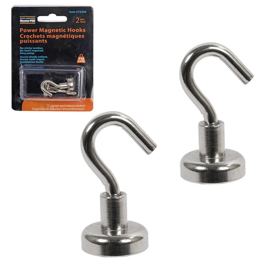 H.E. Master Pro 2-PC Magnetic Hooks Capacity: 2kg, Blister insert card