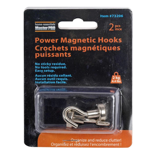 H.E. Master Pro 2-PC Magnetic Hooks Capacity: 2kg, Blister insert card