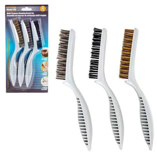 H.E. Master Pro. 3-PC Wire Brush Set, 8.2"H, Blister card