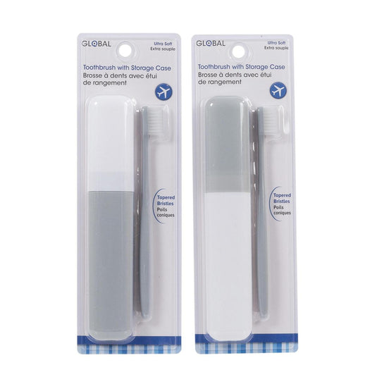 Global, Travel Toothbrush w Storage Case,ultra soft, bc