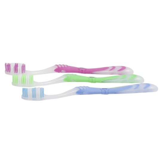 Bodico 3-pc Toothbrush w/Soft Grip Handle, b/c,(HZ)