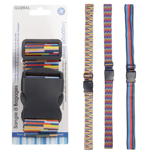 Global, Coloured Pattern Luggage Strap, w Quick Release