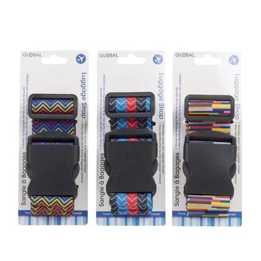Global, Coloured Pattern Luggage Strap, w Quick Release