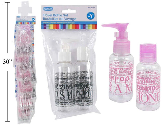 Global, 2-pc 100ml Travel Bottles, with black wording, header