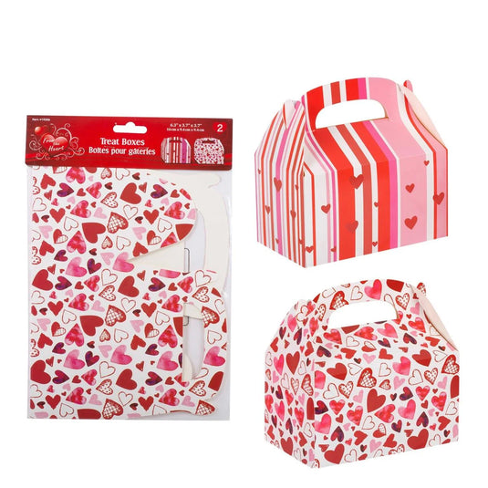 V'tines 2pk Foldable Treat Boxes, 6.3"x3.7"x3.7", pbh