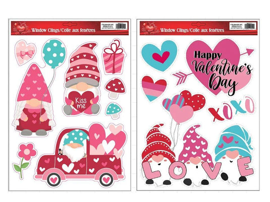 V'tines 16"x12"GNOME Glitter Window Cling, header