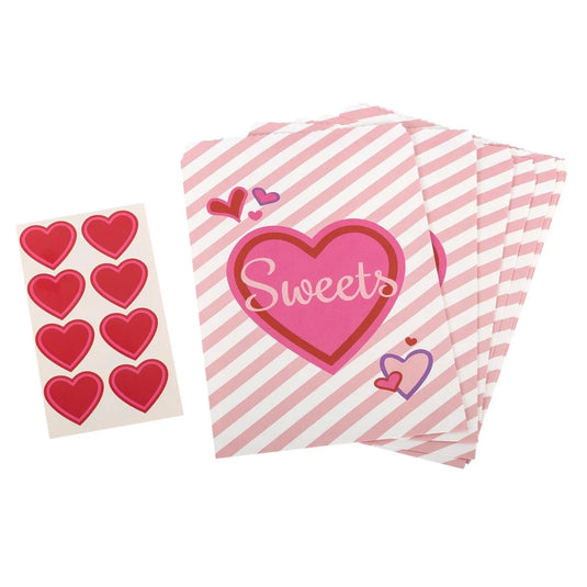 V'tines 8ct. 7.6"x5.5" Paper Treat /Cookie Bags, pbh