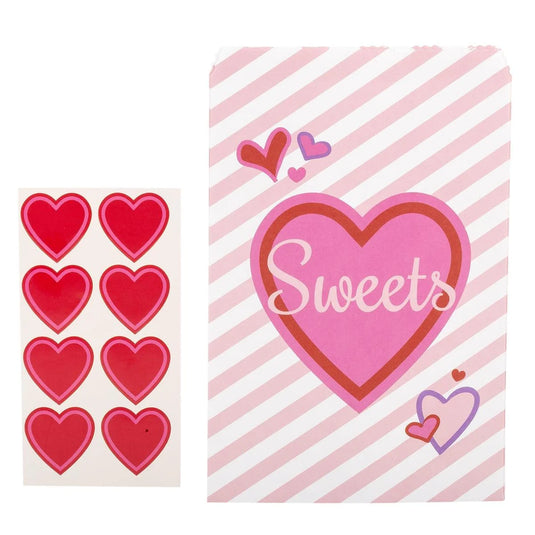 V'tines 8ct. 7.6"x5.5" Paper Treat /Cookie Bags, pbh