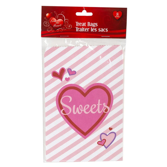 V'tines 8ct. 7.6"x5.5" Paper Treat /Cookie Bags, pbh