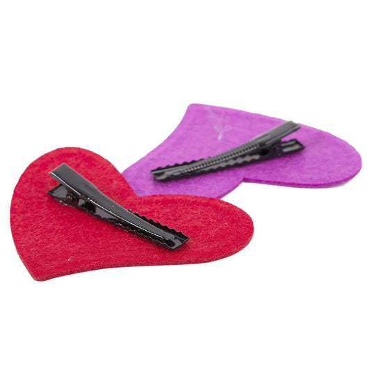 V'tines 3pk Sequin Heart Hair Clips 3/c:Red/Pink/Purple, tie on card