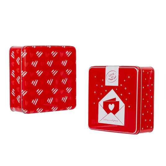 V'tines 7"x7"x2.25" Square Shaped Tin Box