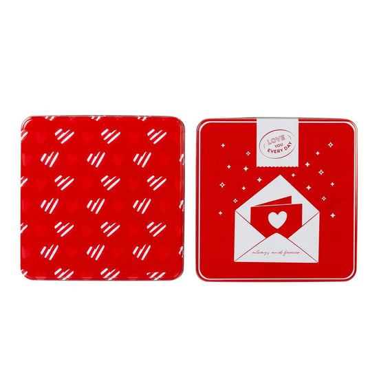 V'tines 7"x7"x2.25" Square Shaped Tin Box