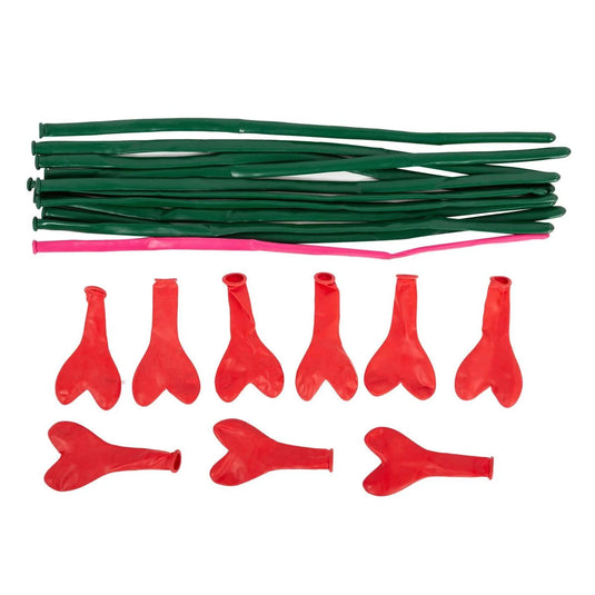 V'tines Red Rose Latex Balloon Bouquet, opp & header card