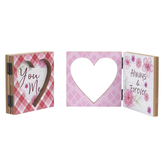 V'tines 2"x6"x6" Wooden Tabletop Plaque w/Cutout Heart