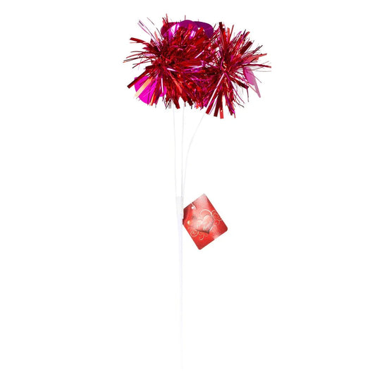 V'tine Tinsel Flower Pick, 18"x5.9", cht