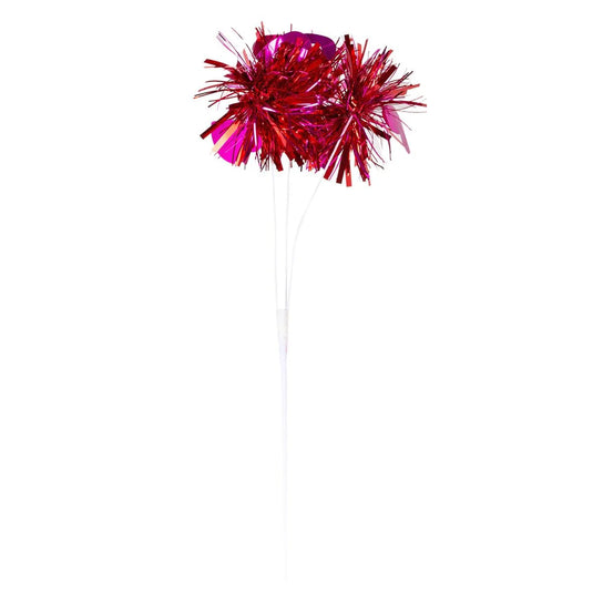 V'tine Tinsel Flower Pick, 18"x5.9", cht
