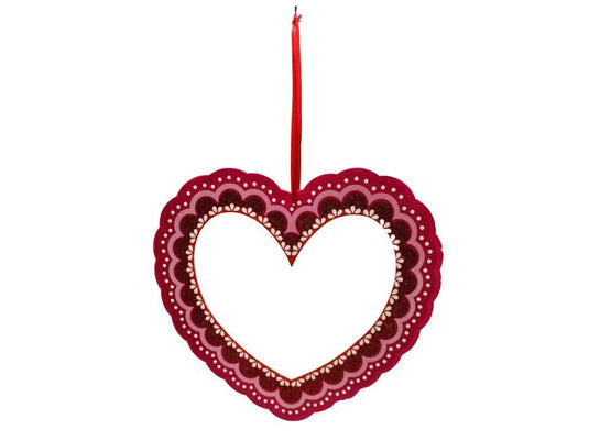 V'tines MDF Hanging Heart Decor, 12.6''x17.13'', cht