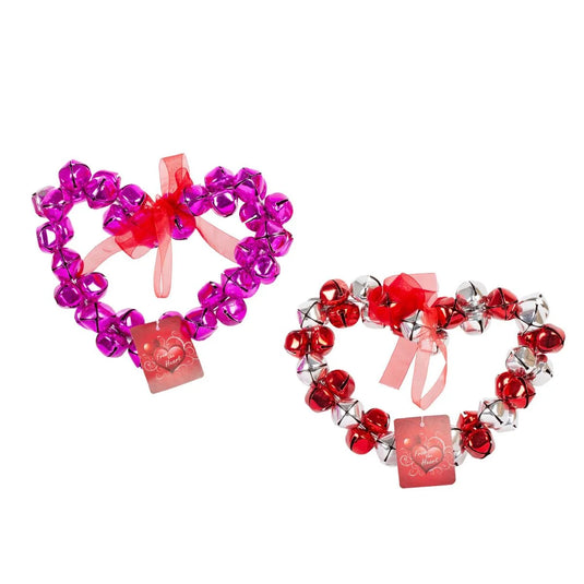 V'tines 12.6'' Metal Bell Heart Shaped Wreath, cht