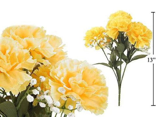 Carnations w/Baby Breath, Yellow