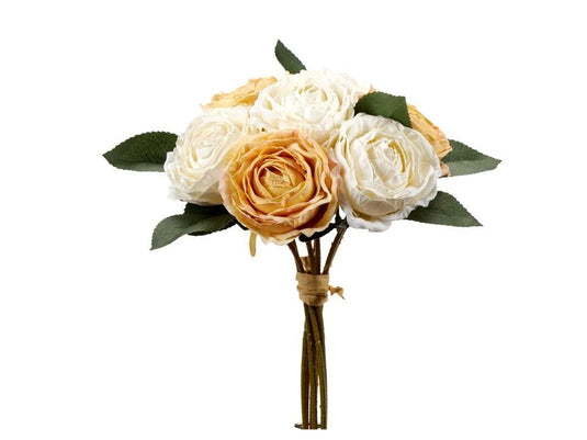 Artifical Rose Bouquet, White/Cream