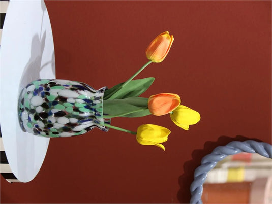 Speckled Bubble Glass Vase, Multi, 4.75"D x 6.75"H