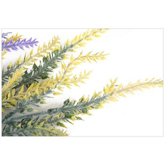Country G. 14"L 5 Stem Artificial Flocking Lavender Flower