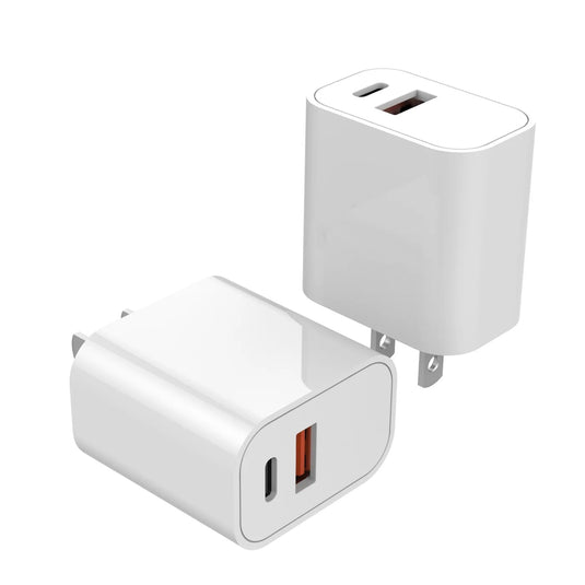 PD 20 W Type C Port + USB A - Dual USB Wall Charger - PDQ