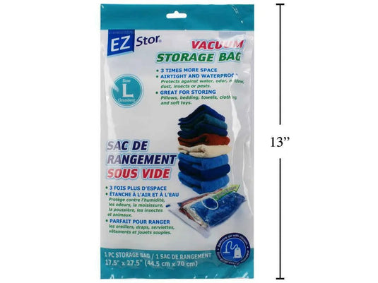 EZ-Stor Vac. Storage Bag, Size L, 17.5" x 27.5", printed polybag