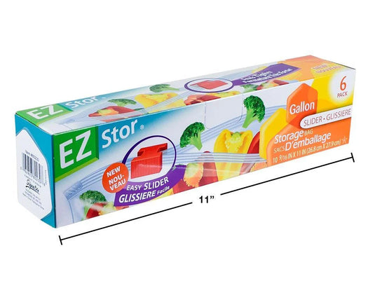EZ-Stor 6-pc 10.5x11"(1-gal) Zipper slide Large Storage Bag