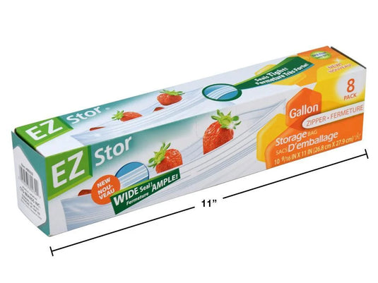 EZ-Stor 8-pc 10.5x11" (1-gal) Zipper Seal Storage Bags