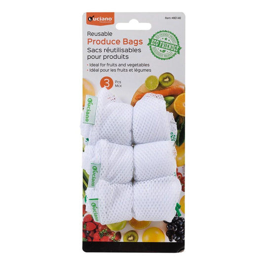 Luciano 3-pc Reusable Produce Bags, t.o.c.