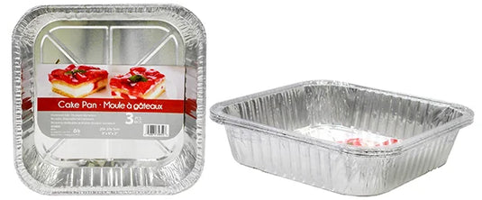 Foil Cake Pan Square 3 PK